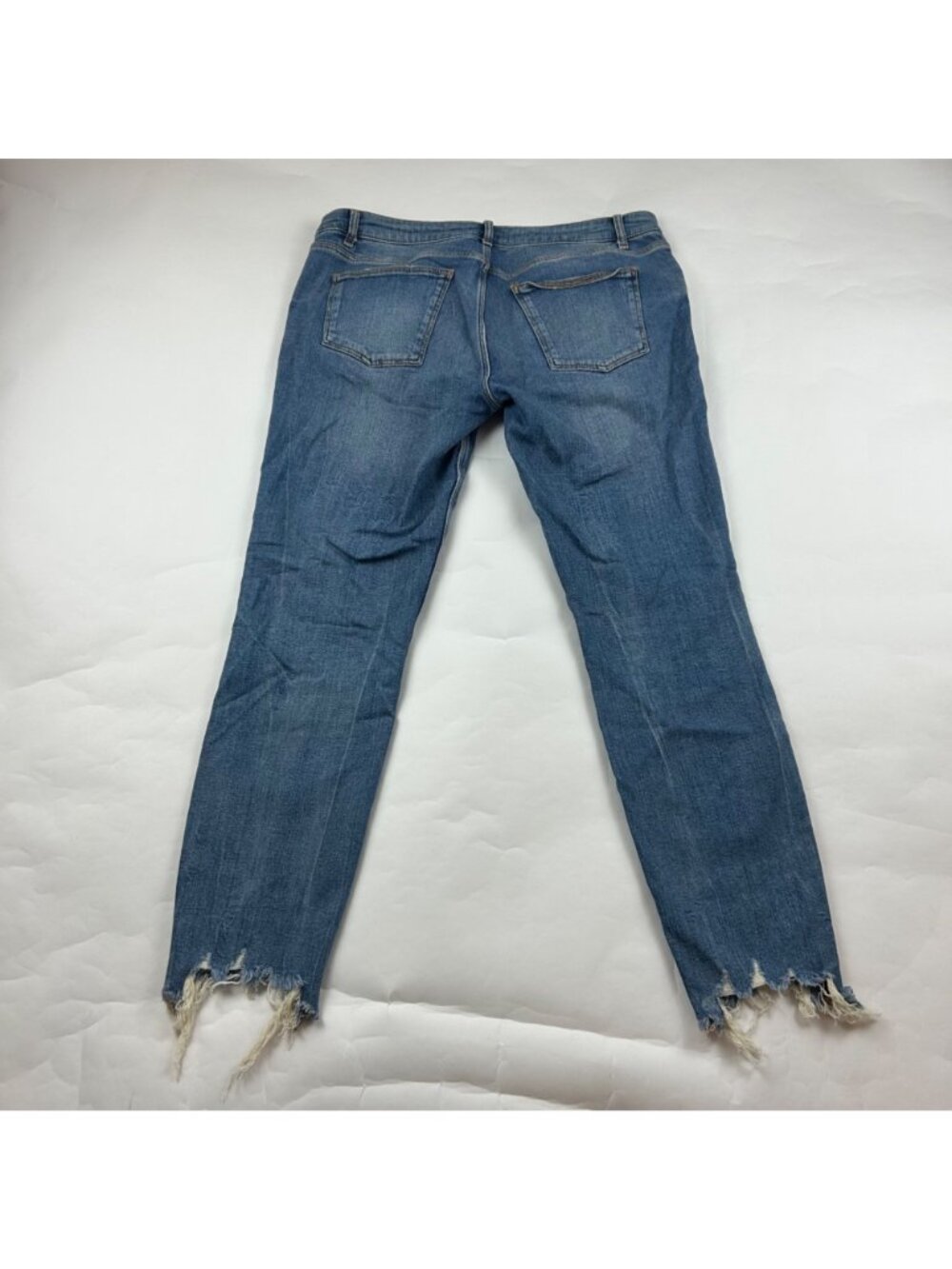 Zara Blue Distressed Stretch Denim Skinny Ankle Jeans 12 - Picture 5 of 6